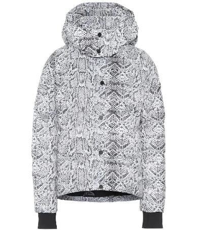 Shop Varley Highland Snake-print Puffer Jacket In Grey