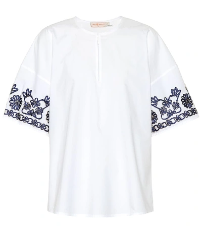 Shop Tory Burch Amy Cotton Top In White