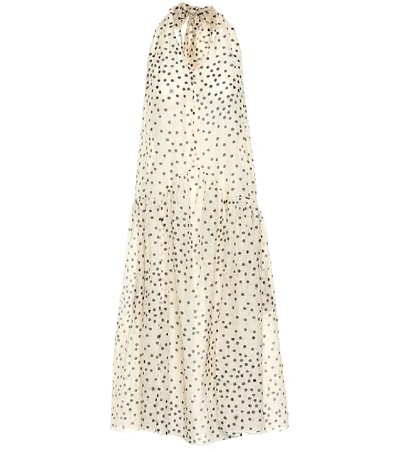Shop Stella Mccartney Polka-dot Cotton And Silk Dress In White