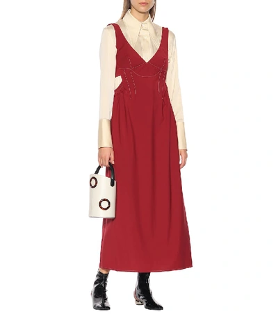 Shop Ellery Romaneque Wool-blend Maxi Dress In Red