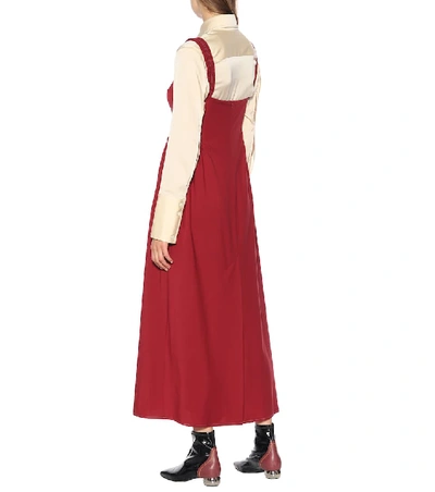 Shop Ellery Romaneque Wool-blend Maxi Dress In Red