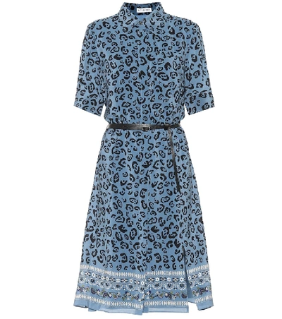 Shop Altuzarra Kieran Printed Silk Dress In Blue