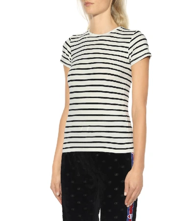 Shop Atm Anthony Thomas Melillo Striped Cotton T-shirt In White