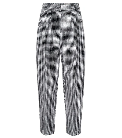 Shop Alexander Mcqueen Cropped Houndstooth Wool Pants In Grey
