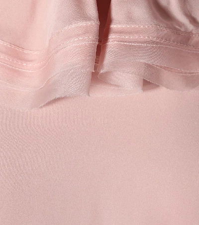 Shop Tory Burch Silk Blouse With Ruffles In Pink