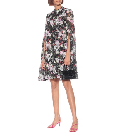 Shop Erdem Constantine Silk-voile Minidress In Black