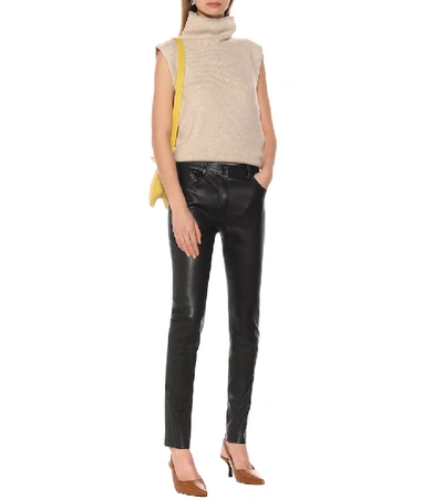 Shop The Row Landly Skinny Leather Pants In Black