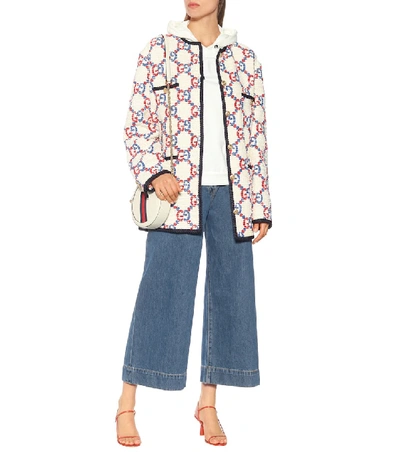 Shop Gucci Oversized Gg Sylvie Tweed Jacket In White