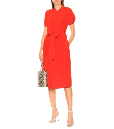 Shop Diane Von Furstenberg Addilyn Silk Crêpe De Chine Dress In Orange