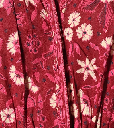 Shop Ulla Johnson Delphine Floral Cotton Jumpsuit In Red