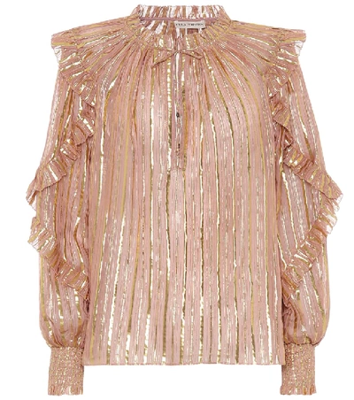 Shop Ulla Johnson Lucinda Silk-blend Blouse In Pink