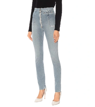 Shop Off-white High-rise Skinny Jeans In Blue