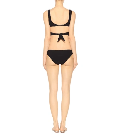 Shop Lisa Marie Fernandez Marie-louise Crêpe Bikini In Black