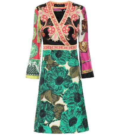 Shop Etro Printed Silk-twill Minidress In Multicoloured