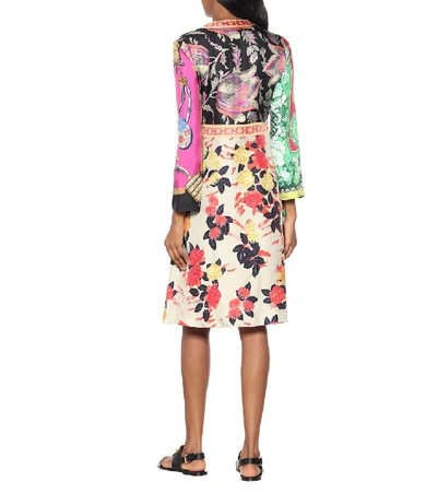 Shop Etro Printed Silk-twill Minidress In Multicoloured