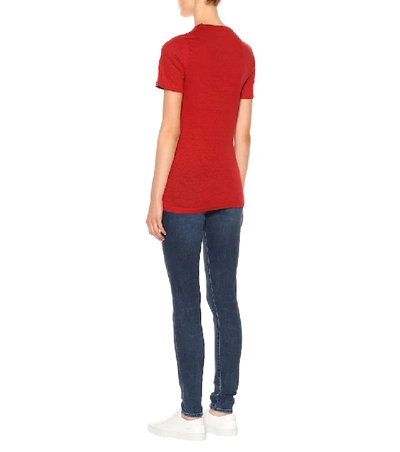 Shop Isabel Marant Étoile Kranger Linen T-shirt In Red