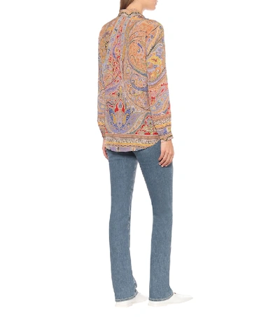 Shop Etro Printed Silk-crêpe Shirt In Multicoloured