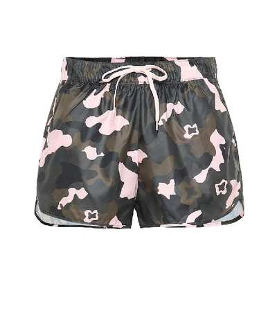 Shop The Upside Forest Camo Run Printed Shorts In Multicoloured