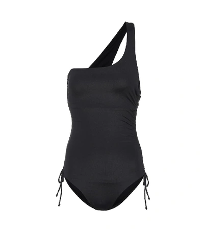 Shop Melissa Odabash Polynesia One-shoulder Swimsuit In Black