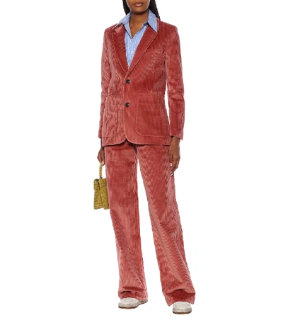 Shop Ami Alexandre Mattiussi Corduroy Blazer In Red