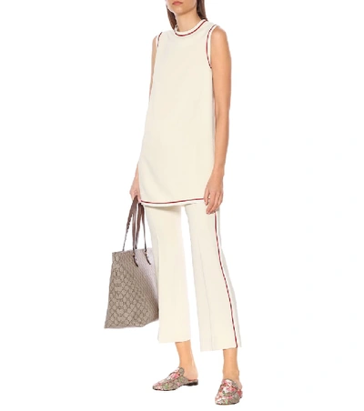 Shop Gucci Stretch-cady Tunic Top In White