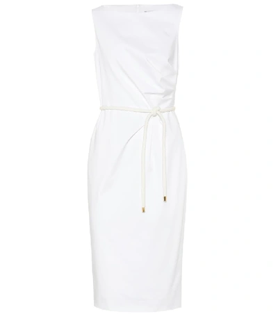 Shop Max Mara Cordoba Stretch Cotton Dress In White