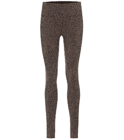 Shop Alo Yoga Vapor Leopard-print High-rise Leggings In Brown