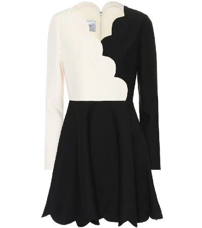 Shop Valentino Silk And Wool Minidress In Black