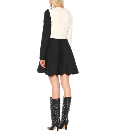 Shop Valentino Silk And Wool Minidress In Black