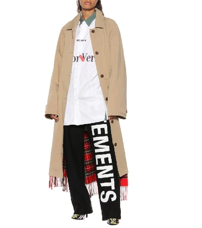 Shop Vetements Printed Cotton-blend Shirt In White