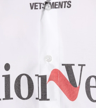 Shop Vetements Printed Cotton-blend Shirt In White