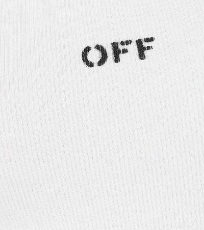 Shop Off-white Logo Stretch-cotton Tank Top In White