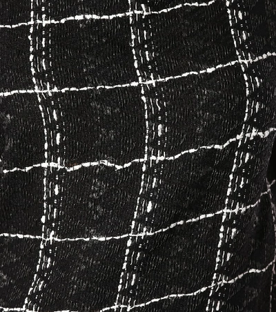 Shop Roland Mouret Plaid Cotton-blend Top In Black