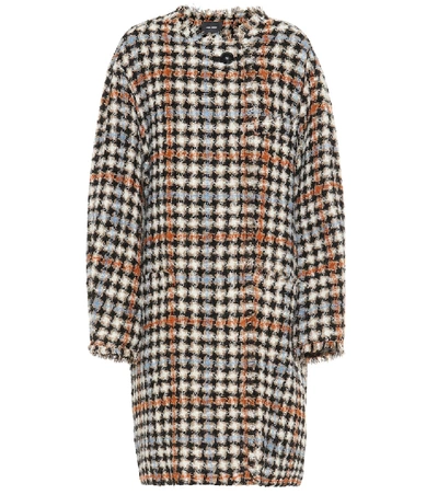 Shop Isabel Marant Zaban Tweed Coat In Brown