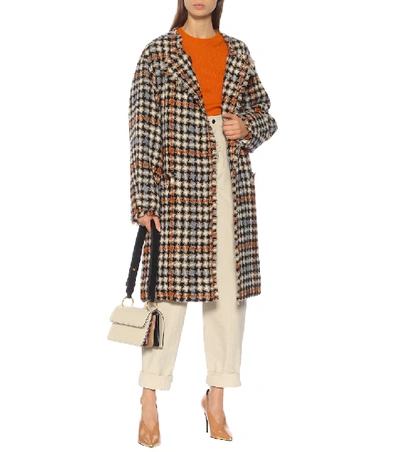 Shop Isabel Marant Zaban Tweed Coat In Brown
