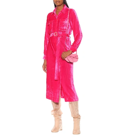 Shop Sies Marjan Flipper Silk And Cotton Corduroy Dress In Pink