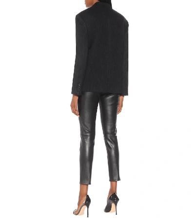 Shop Saint Laurent Striped Wool And Cashmere Blazer In Black