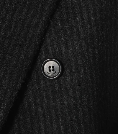 Shop Saint Laurent Striped Wool And Cashmere Blazer In Black
