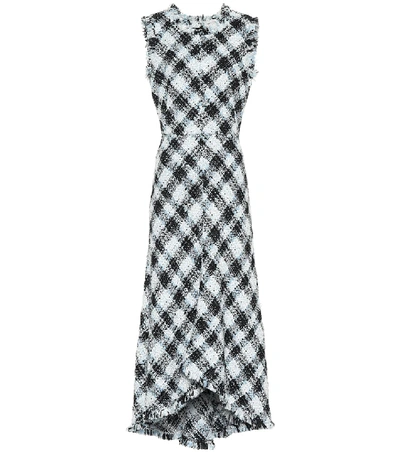 Shop Alexander Mcqueen Tweed Dress In Blue