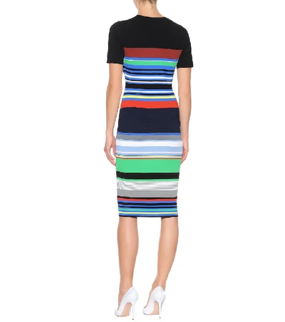 Shop Diane Von Furstenberg Striped Knit Dress In Multicoloured