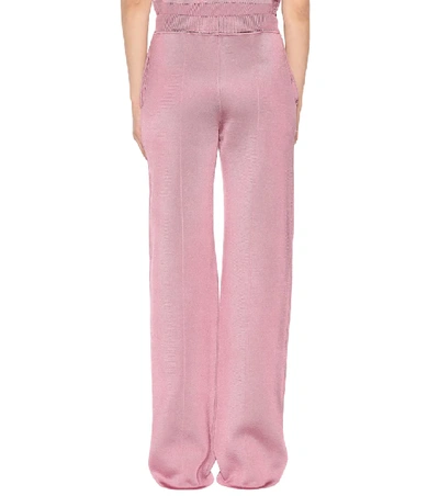 Shop Bottega Veneta Wool And Silk-blend Trousers In Pink