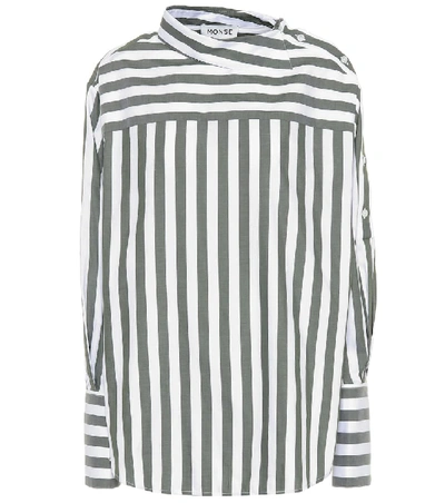 Shop Monse Striped Cotton Top In Multicoloured