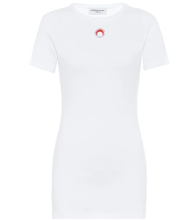 Shop Marine Serre Logo Cotton-jersey T-shirt In White