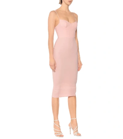 Shop Alex Perry Avery Stretch-crêpe Midi Dress In Pink