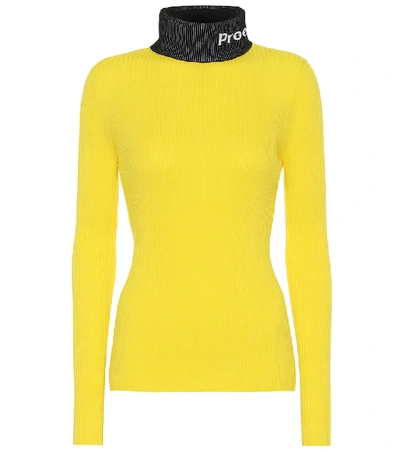 Shop Proenza Schouler Pswl Cotton Turtleneck Sweater In Yellow