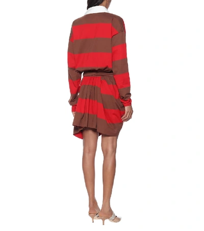 Shop Matthew Adams Dolan Striped Cotton Minidress In Red