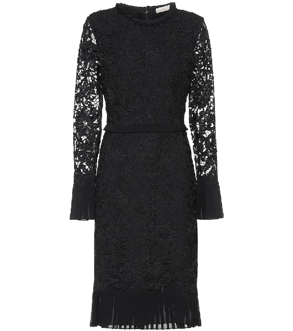 black flower lace dress