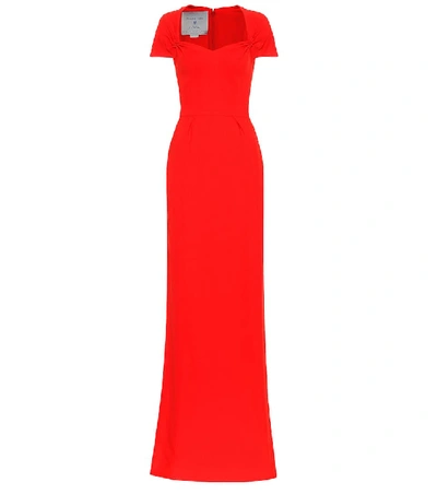 Shop Stella Mccartney Rose Stretch Cady Gown In Red
