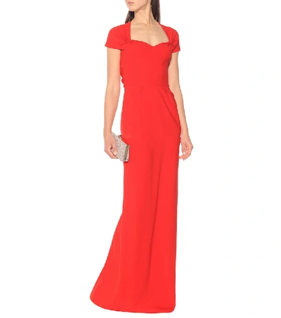 Shop Stella Mccartney Rose Stretch Cady Gown In Red