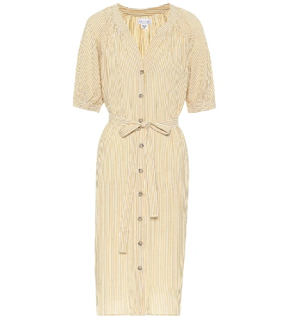 Shop Velvet Margaret Cotton-blend Dress In Yellow